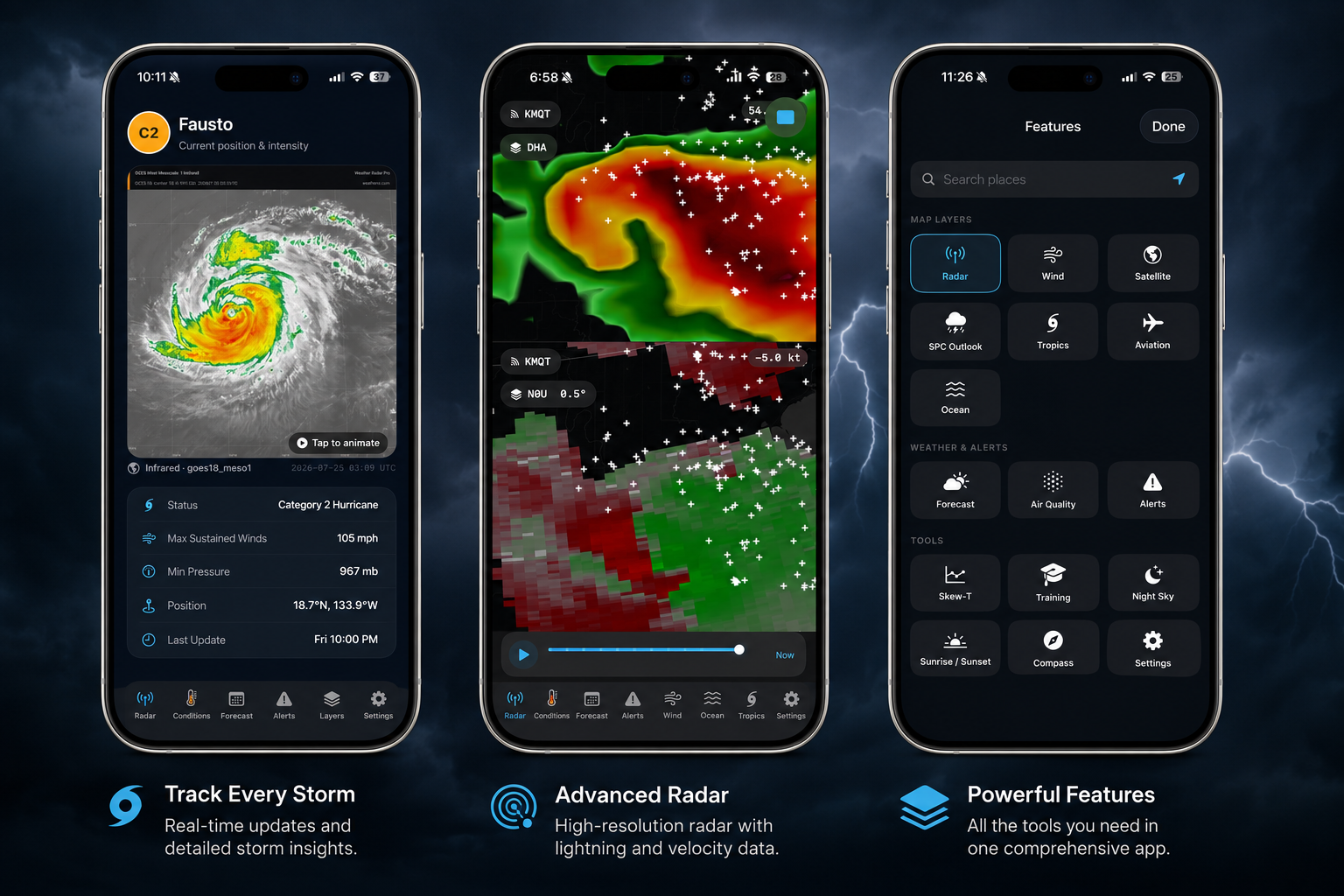 Weather Radar Pro — track every storm with advanced radar, lightning, and a full suite of weather tools